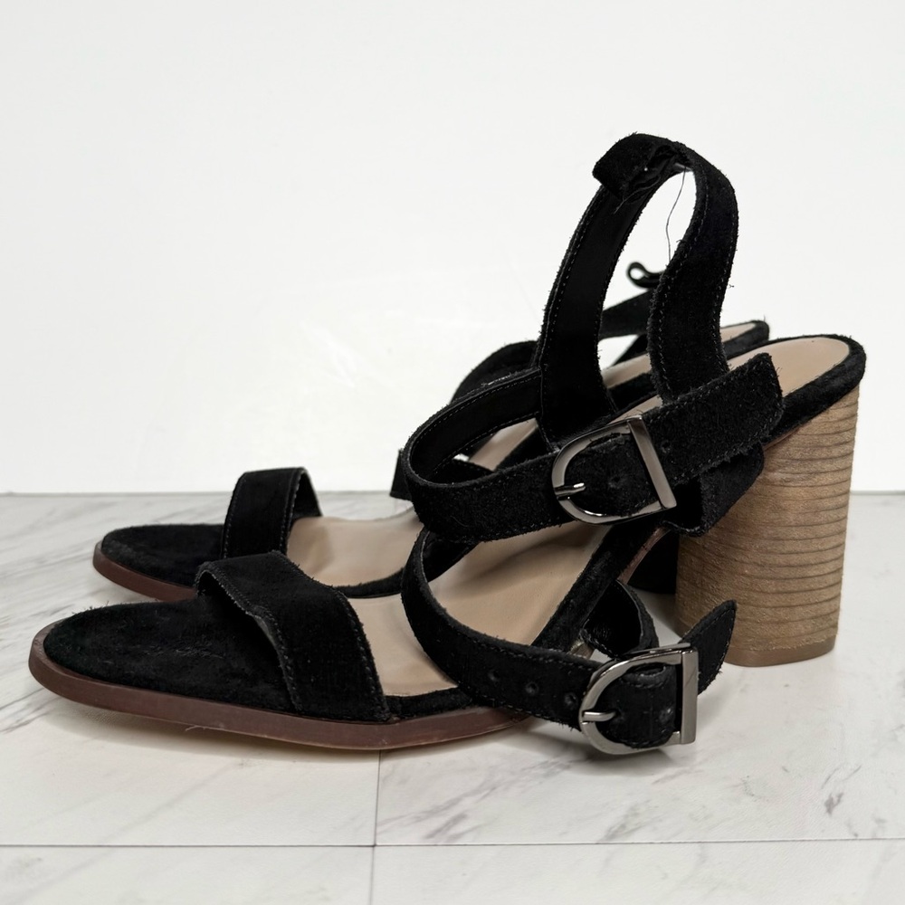 Crevo Macer Black Suede Strappy Sandal 10